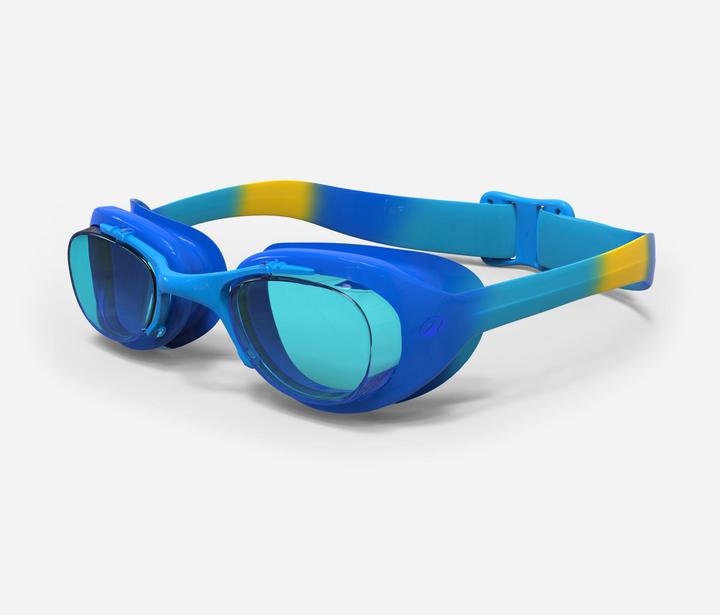 Nabaiji Lunettes de natation Junior - Xbase bleu jaune teintées bleu (aucune correction, S)