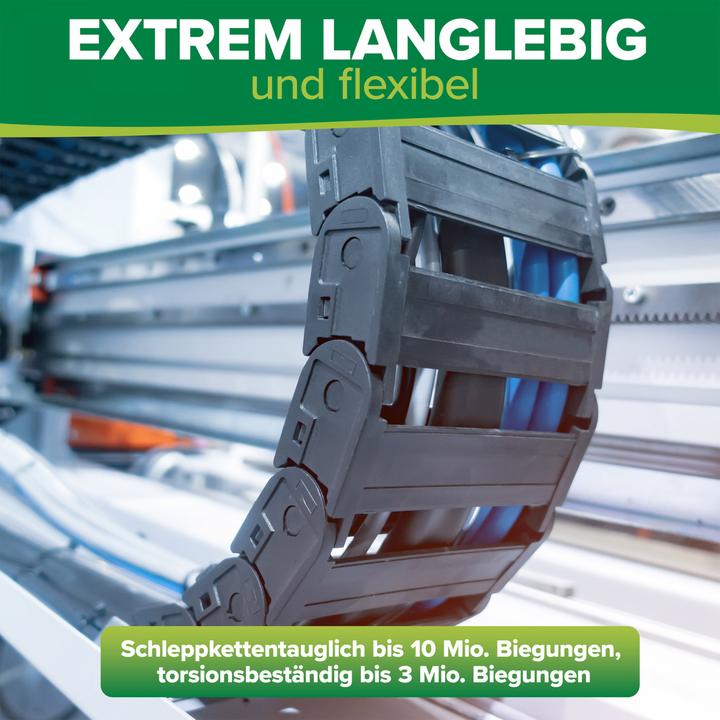 Produktbild InLine Industrie Netzwerkkabel, M12 8-pin X-kodiert Stecker/Stecker, Cat.6A PUR, 7,5m (U/UTP, CAT6a, 7.50 m)