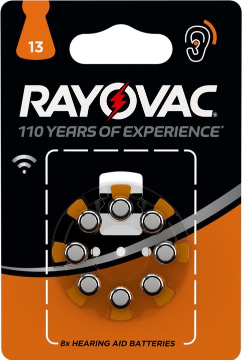 Produktbild Rayovac Hörgerätebatterie 13 (8 Stk., PR48, 310 mAh)