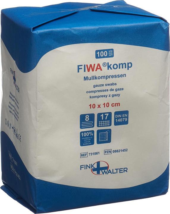 Actual product image Fiwa comp gauze compresses