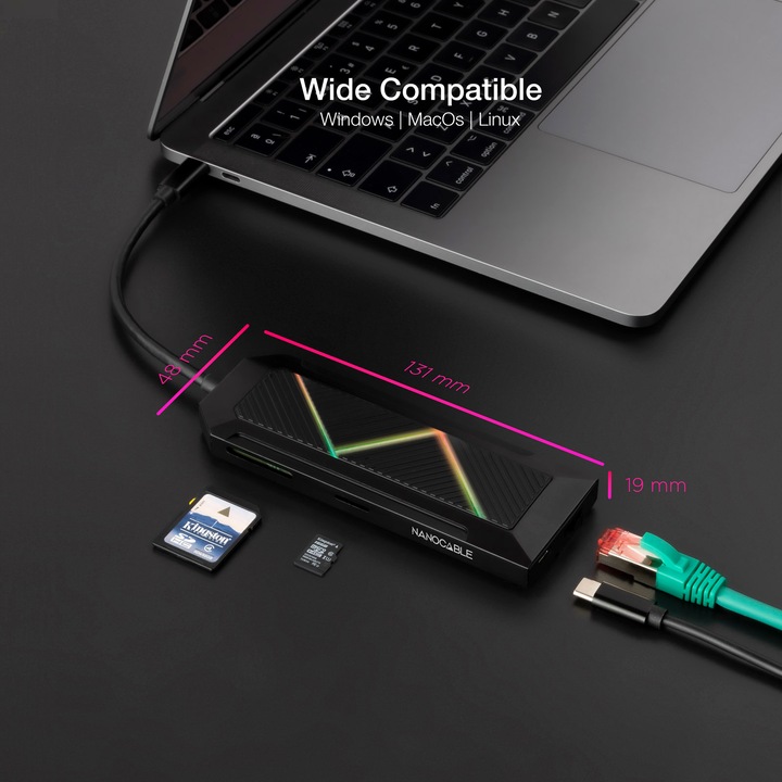 Produktbild Nanocable 10.16.0801 (USB-C, 4 Ports)