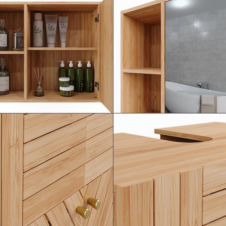 Produktbild Vicco Badmöbel-Set Lucie, Bambus, 2 Teile