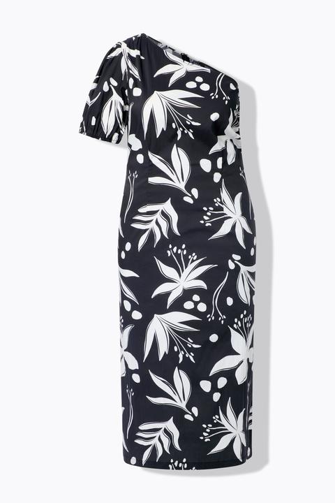 Produktbild Ulla Popken Maxikleid, Blüten, V-Ausschnitt, Ballon-Halbarm (46)