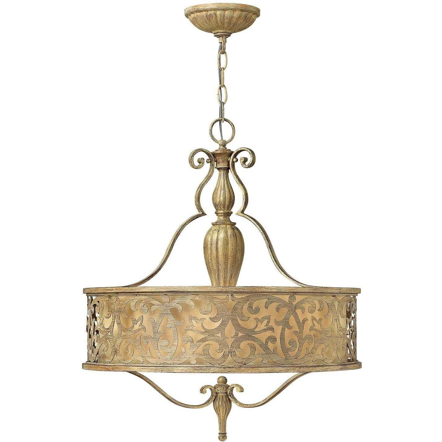 Elstead Lighting, Kronleuchter, Carabel Kronleuchter E27 3-fach Gebürsteter Champagner (53.30 cm)