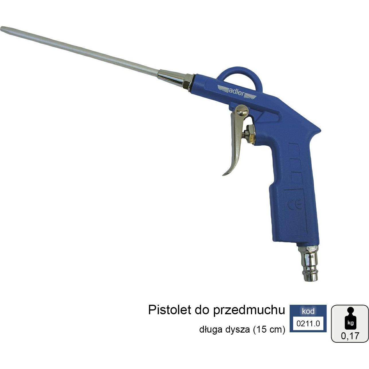 Adler, Druckluftaufsatz, Pistolet Do Przedmuchiwania 15cm