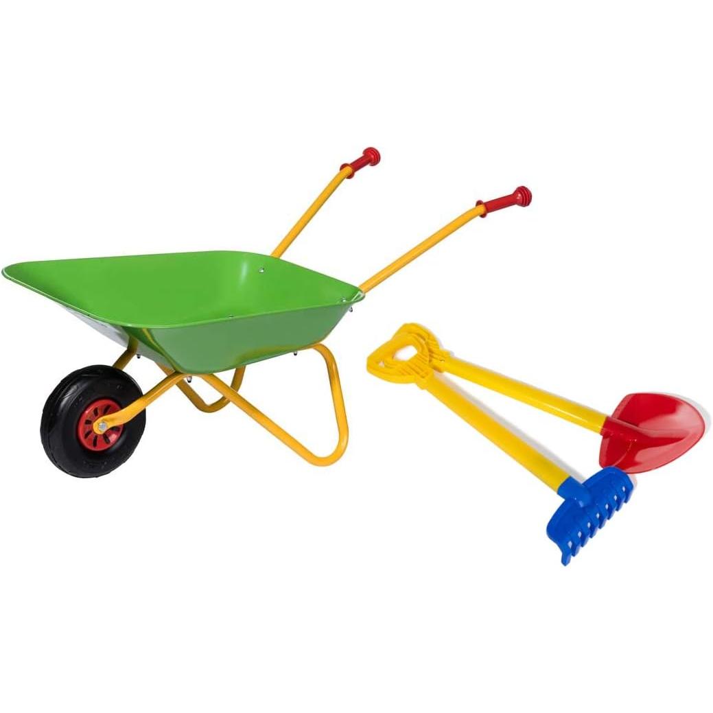 Thumbnail - Rolly Toys Schubkarre mit Schaufel und Rechen, Metallschubkarre für Kinder