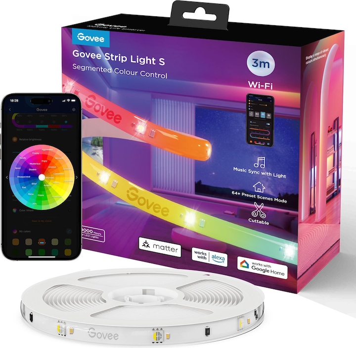 Govee LED Strip Lights (RGBIC, 300 cm, Intérieur)