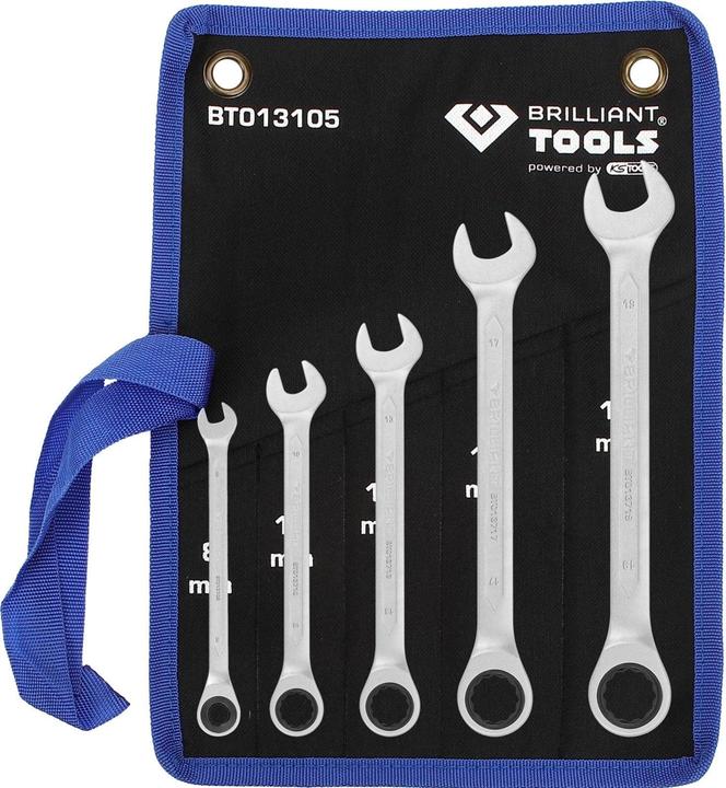 Actual product image KS Tools 8 - 19 mm ratchet ring spanner set 5 pieces (19 mm, 8 mm, 17 mm, 13 mm, 10 mm)