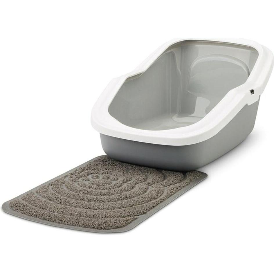 Bac à litière à haut rebord Savic Aseo gris clair / blanc - pour chat
