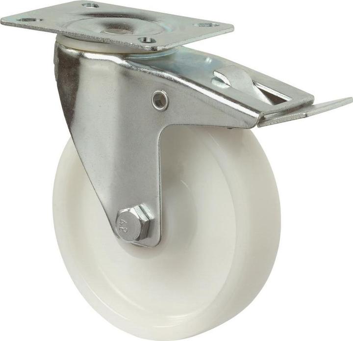 HP Autozubehör Rouleau de renvoi D. de la roue 80 mm cap. charge 125 kg avec blocage total plastique plaque L104...