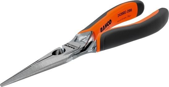 Actual product image Bahco ERGO needle nose pliers with opening spring, two-component handles, long jaws, phosphatised(200 mm (200 mm)