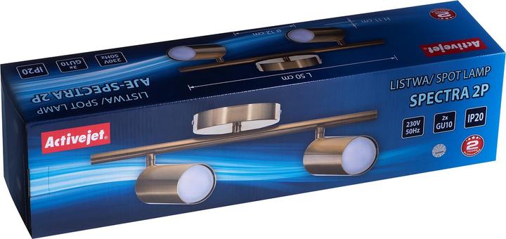 Image du produit Activejet SPECTRA double auksinis lubinis laikiklis applique murale bande spot GU10 skirta living roo (GU10)