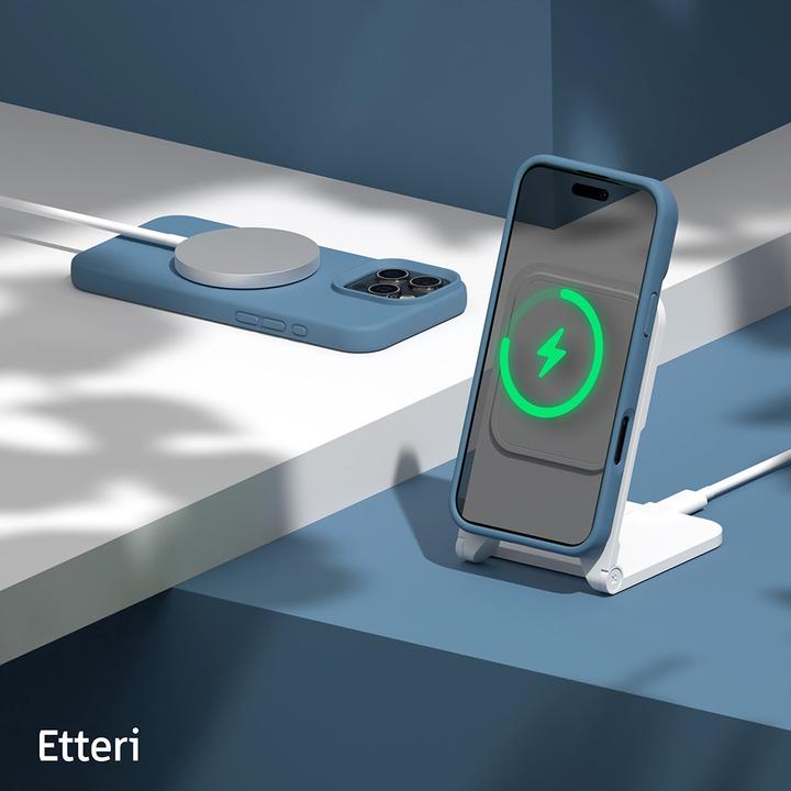 Actual product image Etteri Silicone Mag case for iPhone 16 Pro 6,3" dark blue (Apple iPhone 16 Pro)