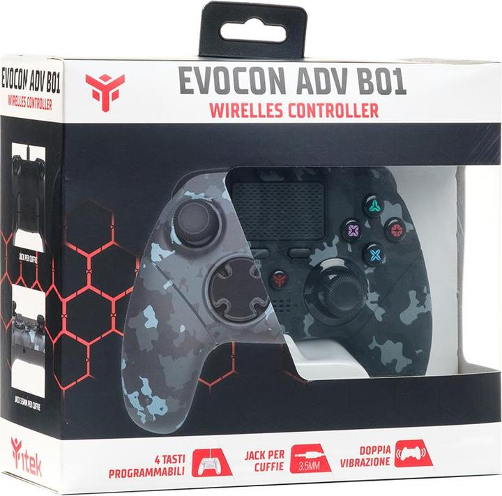 Actual product image Itek Manette de jeu sans fil Evocon ADV B01 (Motif Camouflage/Noir) (PS3, PS4)