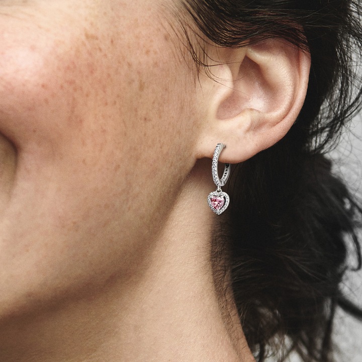 Actual product image Pandora Creoles Sparkling Heart (Sterling silver, Silver 925)