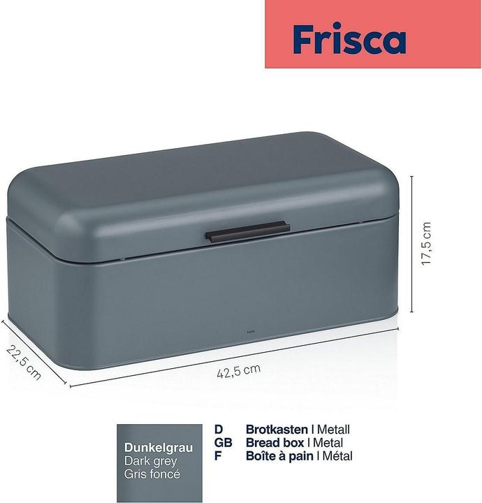 Actual product image Kela Bread box Frisca dark grey