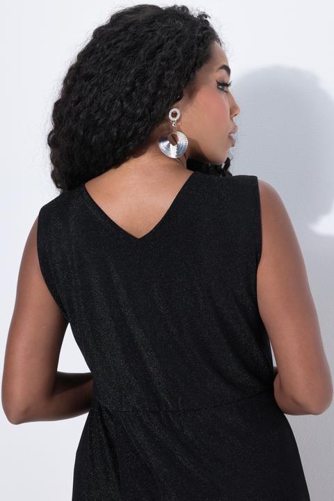 Image du produit Ulla Popken Combinaison sans manches scintillante, décolleté en V et jambe large (48)