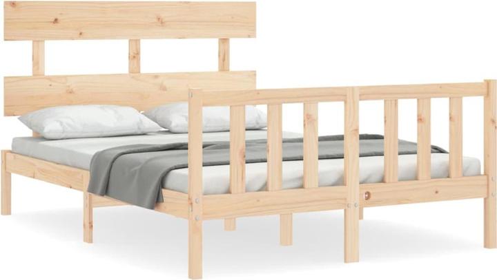 Produktbild VidaXL Massivholzbett mit Kopfteil 140x190 cm (140 x 190 cm)