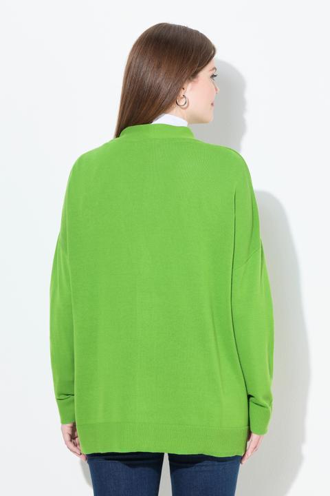 Actual product image Ulla Popken Flower Embroidered Long Sleeve Cardigan (58)