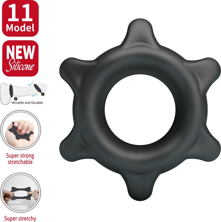 Productafbeelding Crazy Bull Ethaniel - Superweicher Silikonring - Modell 11 - Schwarz (2.60 cm)