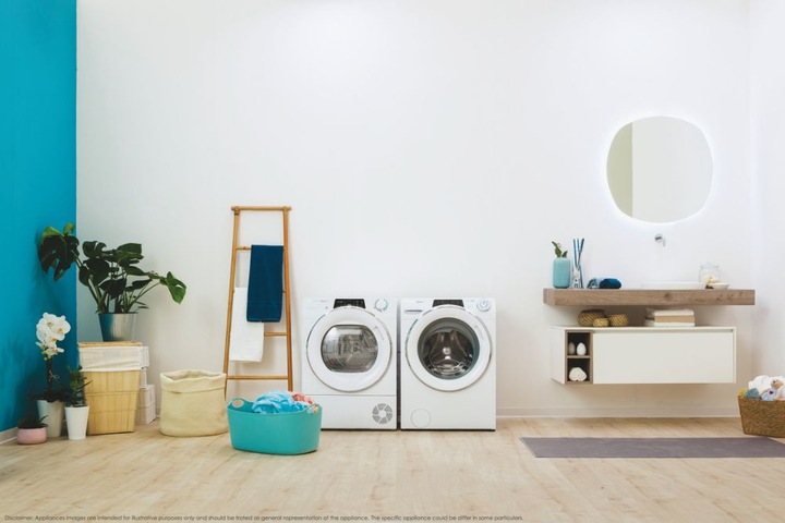 Actual product image Candy RO14146DWMCE/1-S Washing Machine, A, Front loading, Depth 60 cm, 14 kg, White (14 kg, Left)