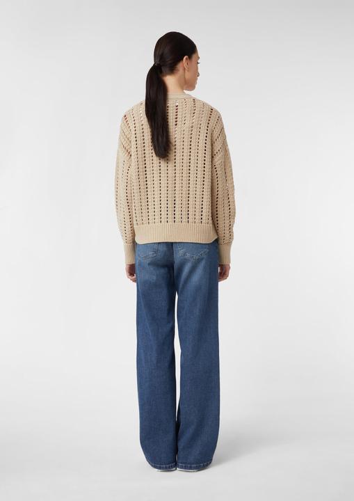 Produktbild Comma Strickjacke Cardigan aus Baumwollmix mit Lochmuster (M)