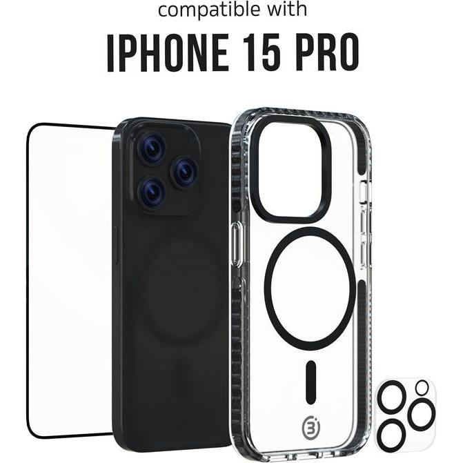 Thumbnail - 3Sixt Impact Zero Handyhülle 3in1-Set (Apple iPhone 15 Pro), Smartphone Hülle, Transparent