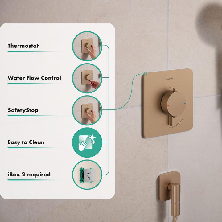 Actual product image hansgrohe Thermostatic Shower and Bathtub Mixer with Safety Stop and Water-Saving Control