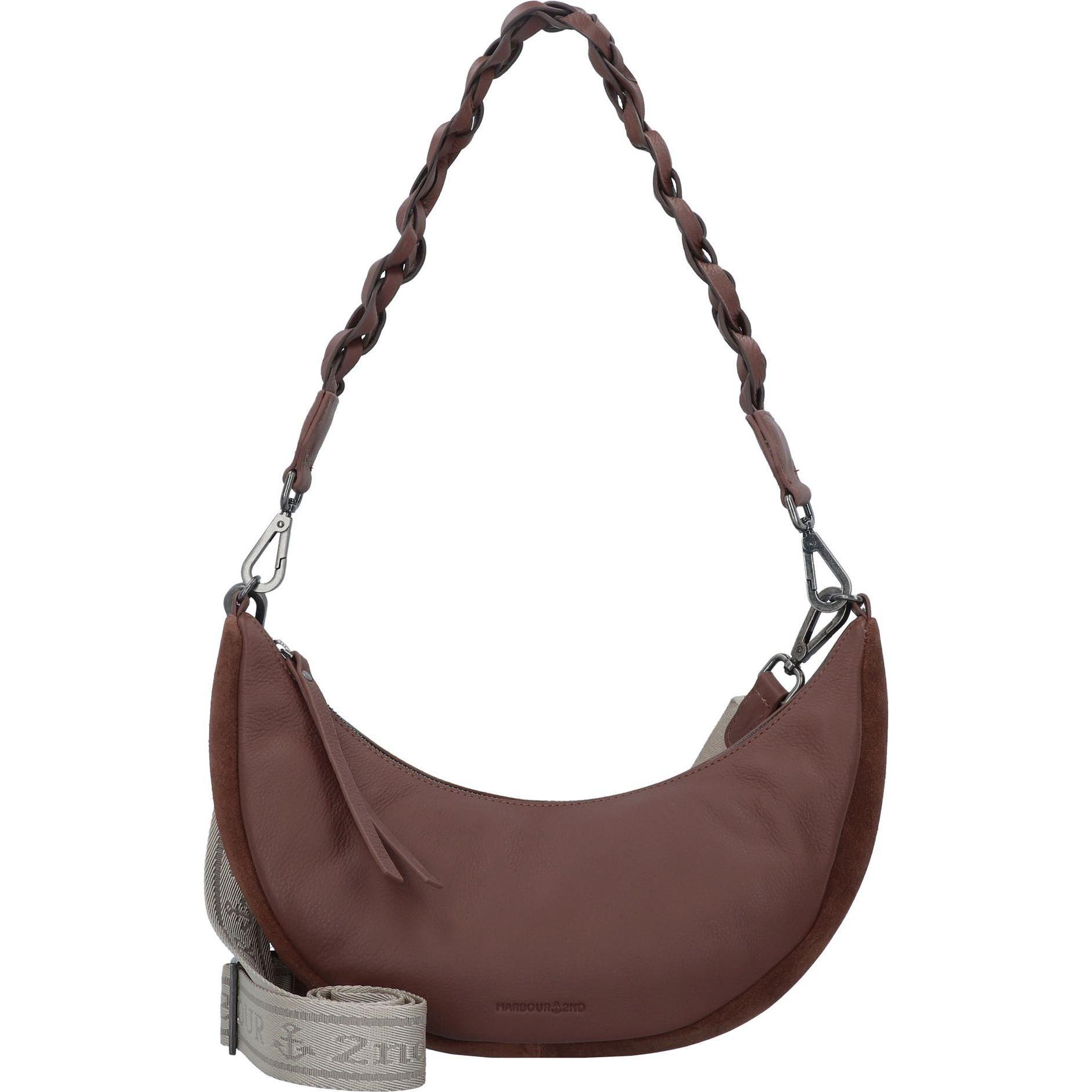 Harbour 2nd, Handtasche, Just Pure Schultertasche Leder 32 cm, Braun