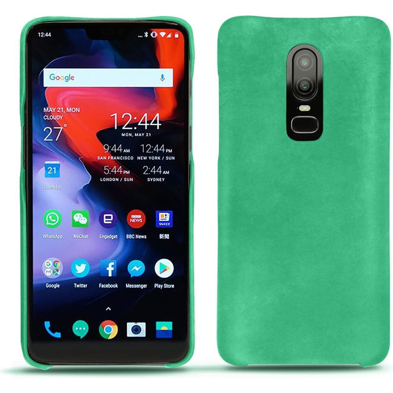 Noreve Lederschutzhülle (OnePlus 6), Smartphone Hülle, Grün