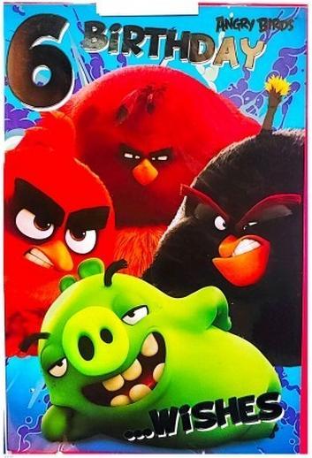 Actual product image Air Val International Happy 6th Birthday Characters Greetings Card (1 pcs.)