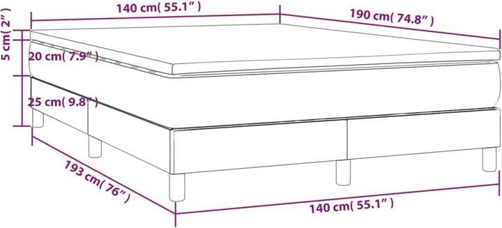Produktbild vidaXL Boxspringbett (140 x 190 cm)