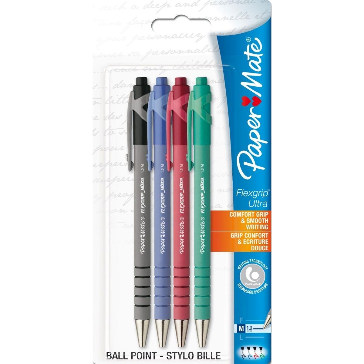Paper Mate, Schreibstifte, Paper:Mate Druckkugelschreiber FlexGrip Ultra, 4er Blister (In Schreibfarbe, 4 x)