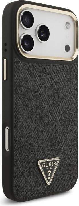 Produktbild Guess Case Magsafe 4G PU Leather Case With Triangle Logo And Gold Metal Camera Frame For iPhone 17 P (Apple iPhone 17 Pro Max)