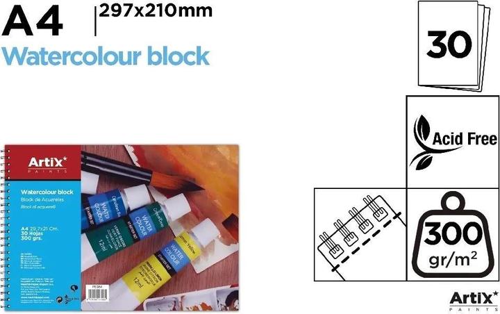 Produktbild Artix Aquarellblock A4/30K 300g