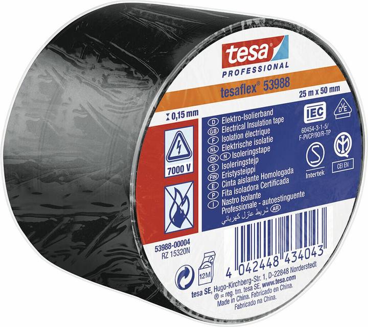 tesa tesaflex Isolierband IEC 25:50 schwarz (50 mm)