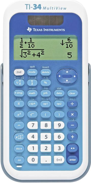 TI 34 MultiView (Fonctionnement sur piles, Panneau solaire)