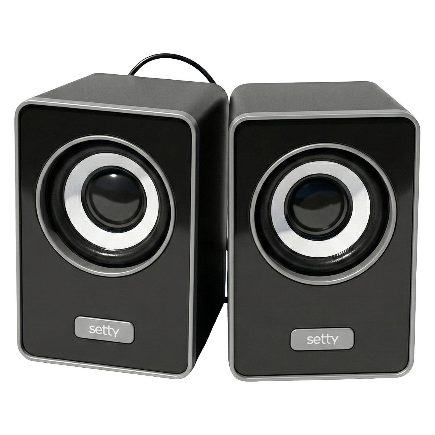 Setty Computer Speakers R Home Office, Altoparlante Pc, Nero