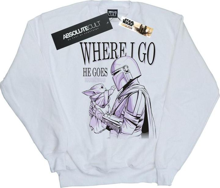 Immagine prodotto Star Wars The Mandalorian Where I Go Felpa Uomo (4XL)