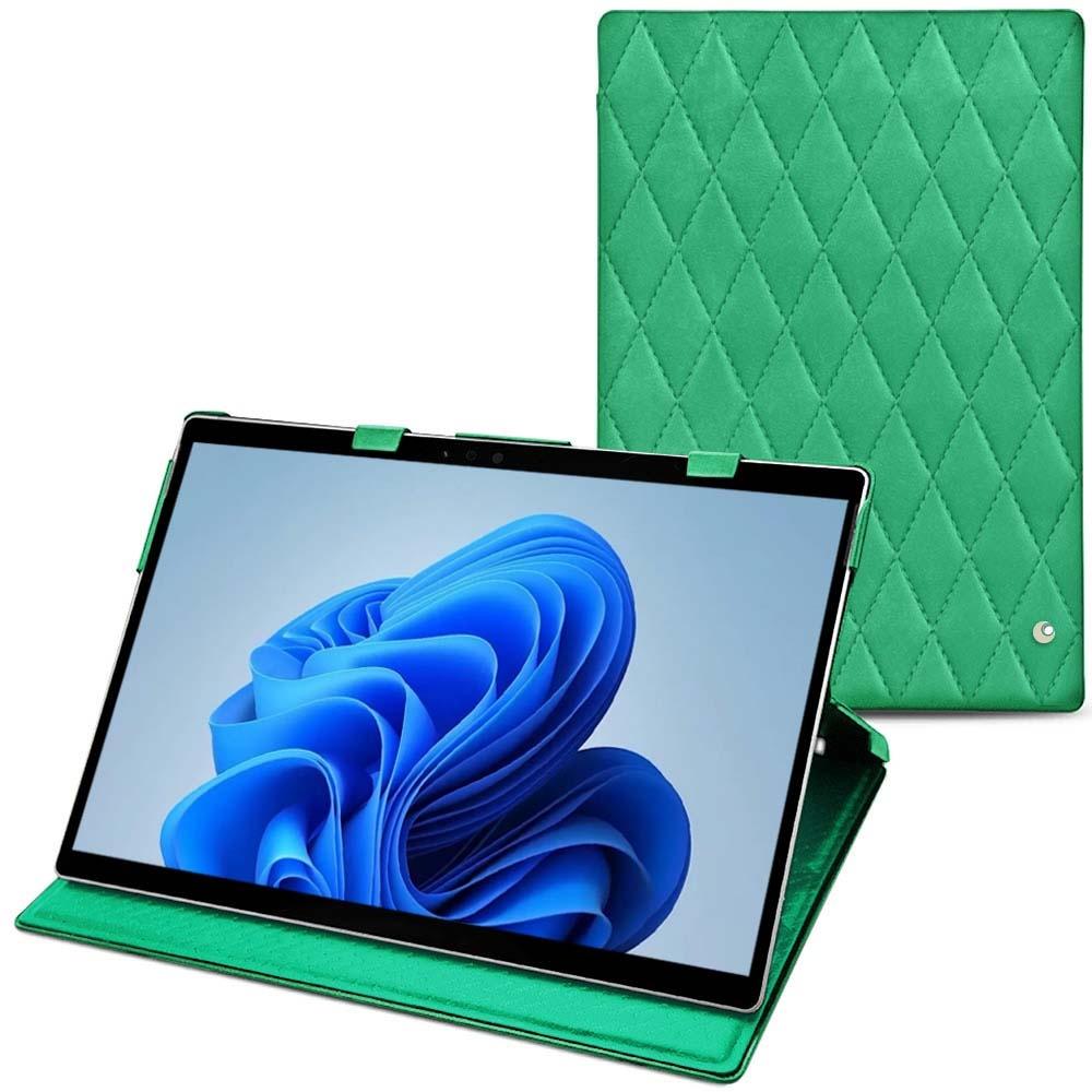 Noreve Lederschutzhülle vertikal (Microsoft Surface Pro 8), Tablet Hülle, Grün