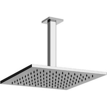 Gessi, Badarmatur, Emporio Antikalk-Kopfbrause 300mm mit Gelenk, quadratischer Deckenarm, Rosette 60 mm, Länge 2