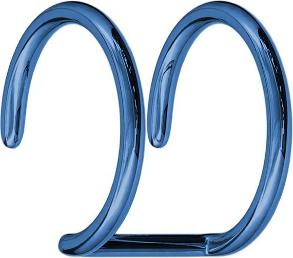 Actual product image Star Piercing Fake Ear Cuff dunkelblau mit 2 Ringen mit Titanium Schicht (without brass, Surgical steel 316L)