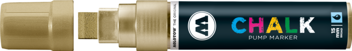 Actual product image Molotow Window marker chalk refillable 15mm metallic gold (Metallic Gold, 15 mm, 1 x)