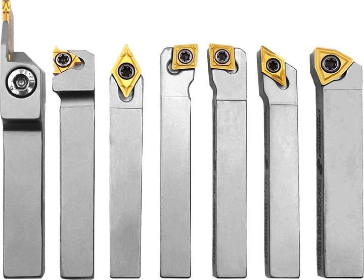 Actual product image Paulimot Turning tool set with inserts, nickel-plated, 6 mm, 7-piece
