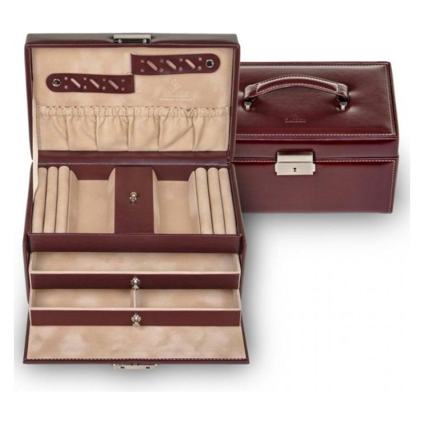 Sacher, Uhrenbox + Schmuckaufbewahrung, 27.000.290.143 - Schmuckkoffer Eva New Classic, Bordeaux, Rot