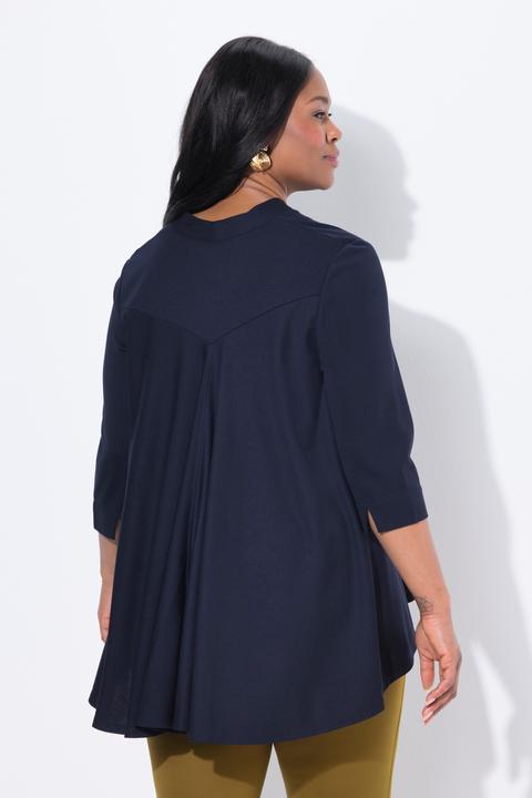Produktbild Ulla Popken T-Shirt, Rückenfalte, A-Linie, Kelchkragen, 3/4-Arm (58)