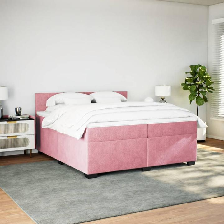 Produktbild vidaXL Bo x springbett mit Matratze 200 x 200 cm Samt (200 x 200 cm)