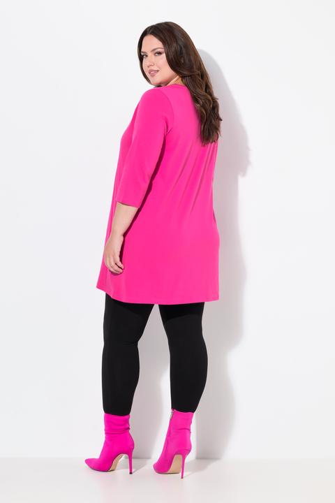 Produktbild Ulla Popken Longshirt, Ziernähte, A-Linie, V-Ausschnitt, 3/4-Arm (56)