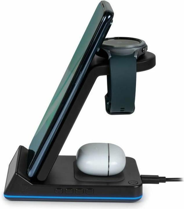 Actual product image Bigben CL750IS sw 4-in-1 charging station clock,night light,3xinduction,1xUSB,Android