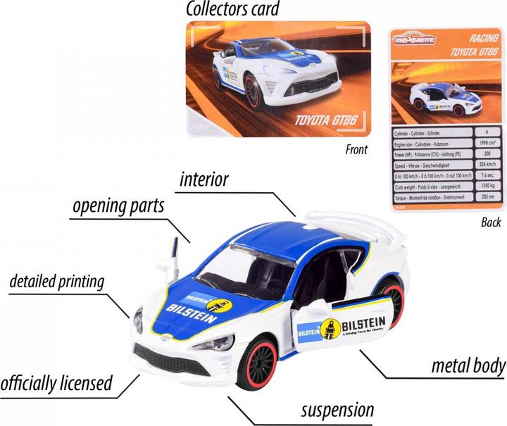 Actual product image Majorette Racing Toyota GT86 Bilstein